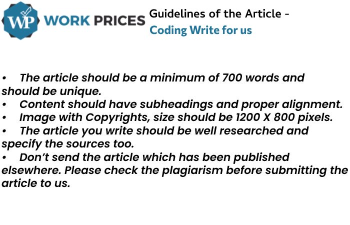 guideline of Coding Write for us