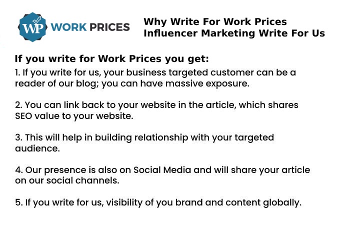 Why You Should Write For Work Prices – Influencer Marketing Write For Us